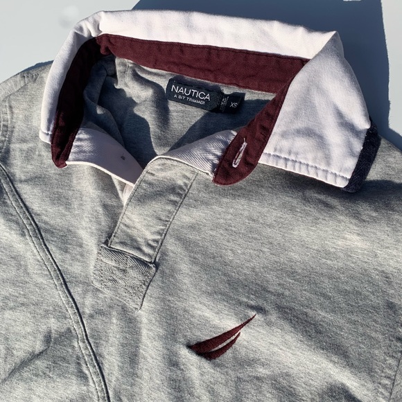 NAUTICA Preppy Gray Longsleeve Polo - XS - Picture 7 of 8